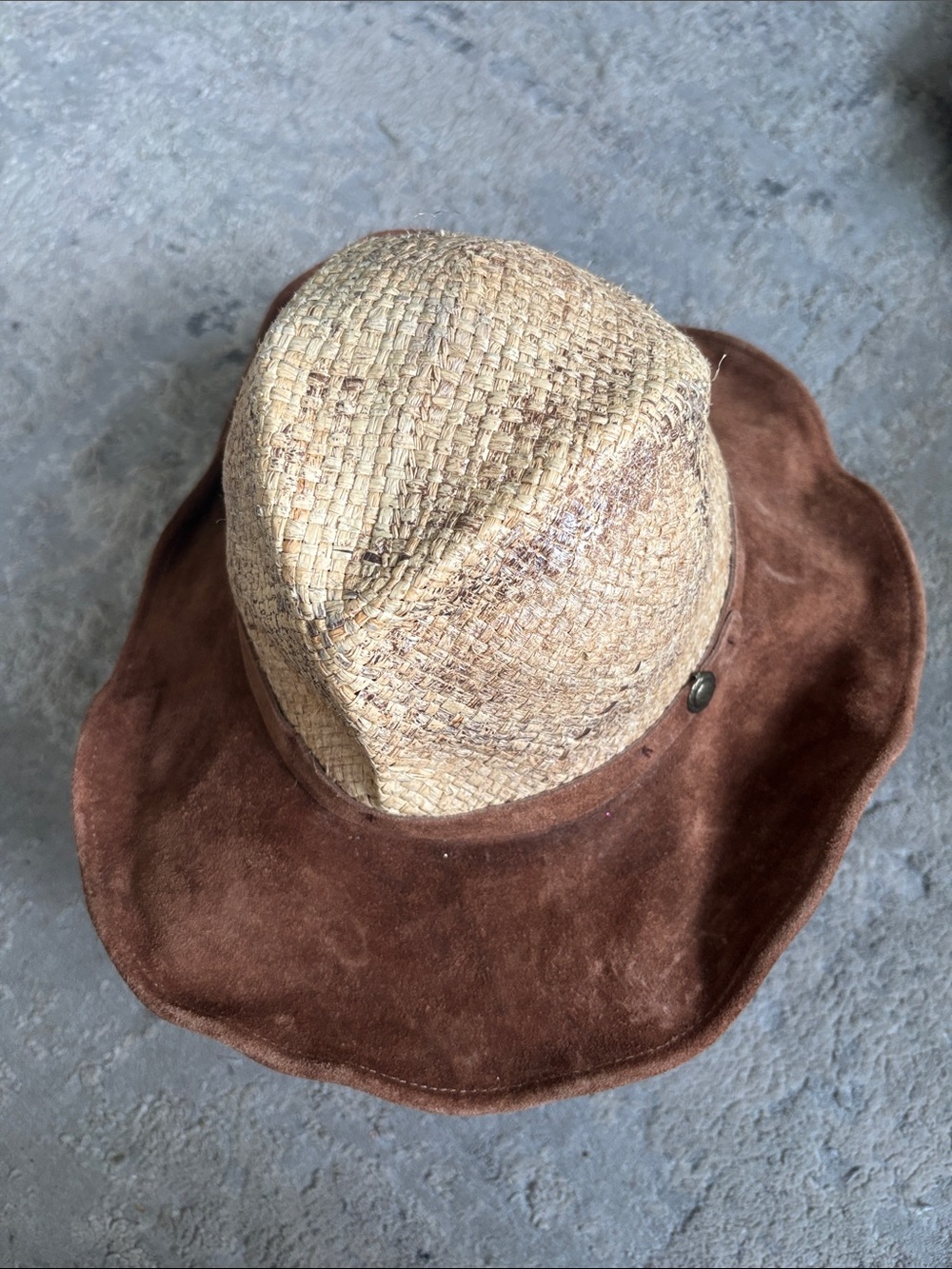 Stetson Brown Suede and Natural Straw Western Hat